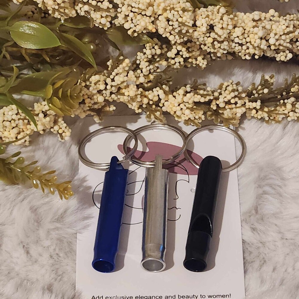 Emergency Whistle Colorful Self Defense Whistles Keychain (Set of 3)